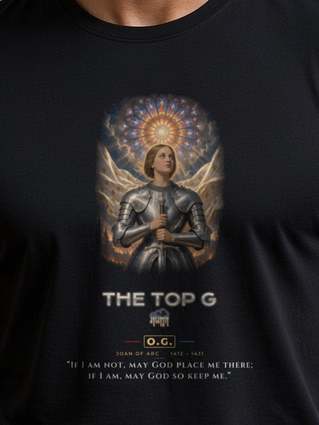Close-up of the Joan of Arc Heaven's Banner print