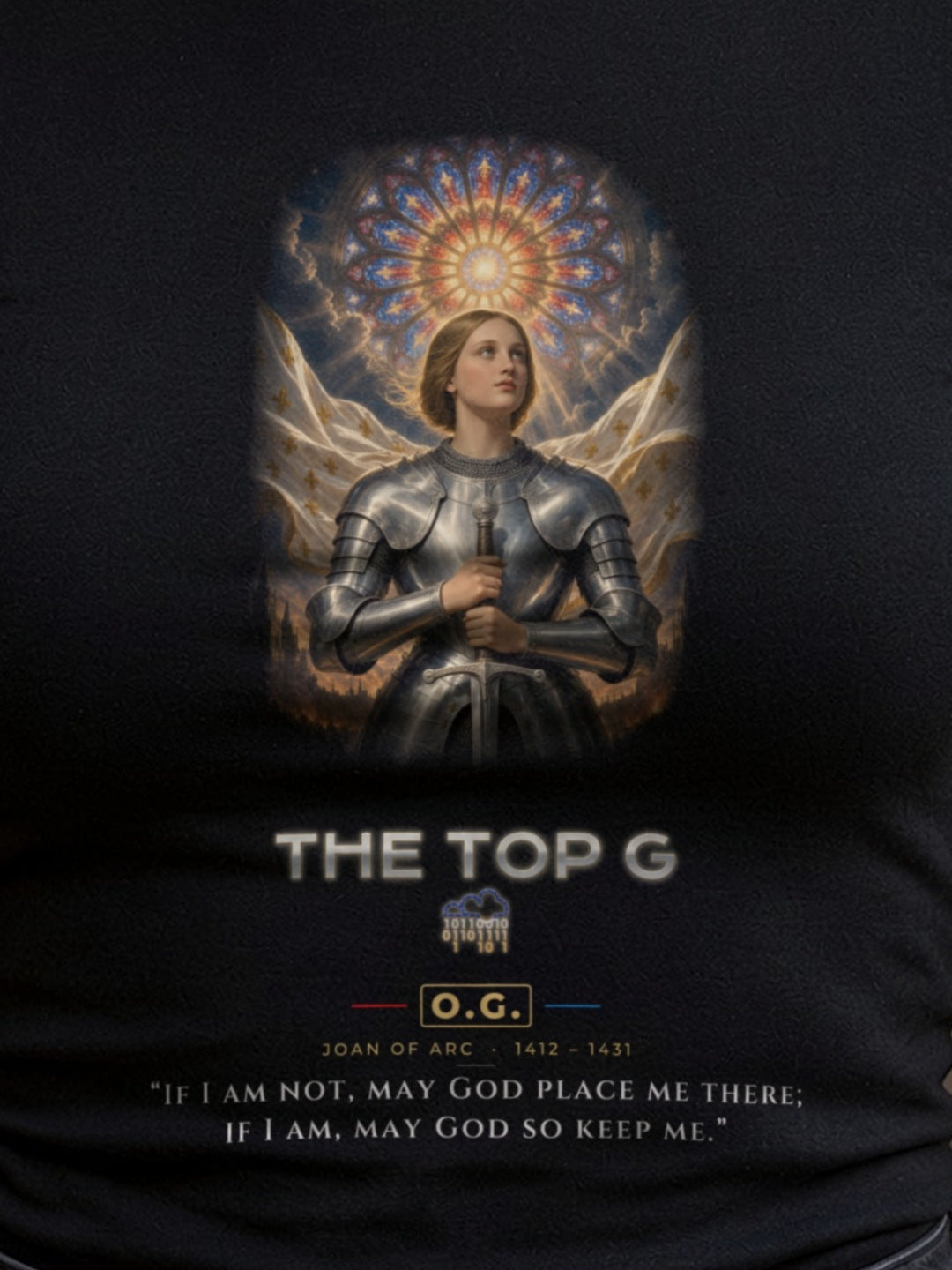Close-up of the Joan of Arc Heaven's Banner print