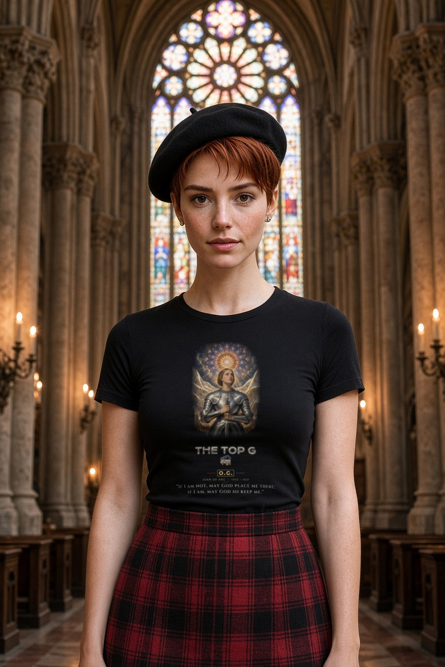 Joan of Arc Heaven's Banner O.G. Women's Tee by THE TOP G