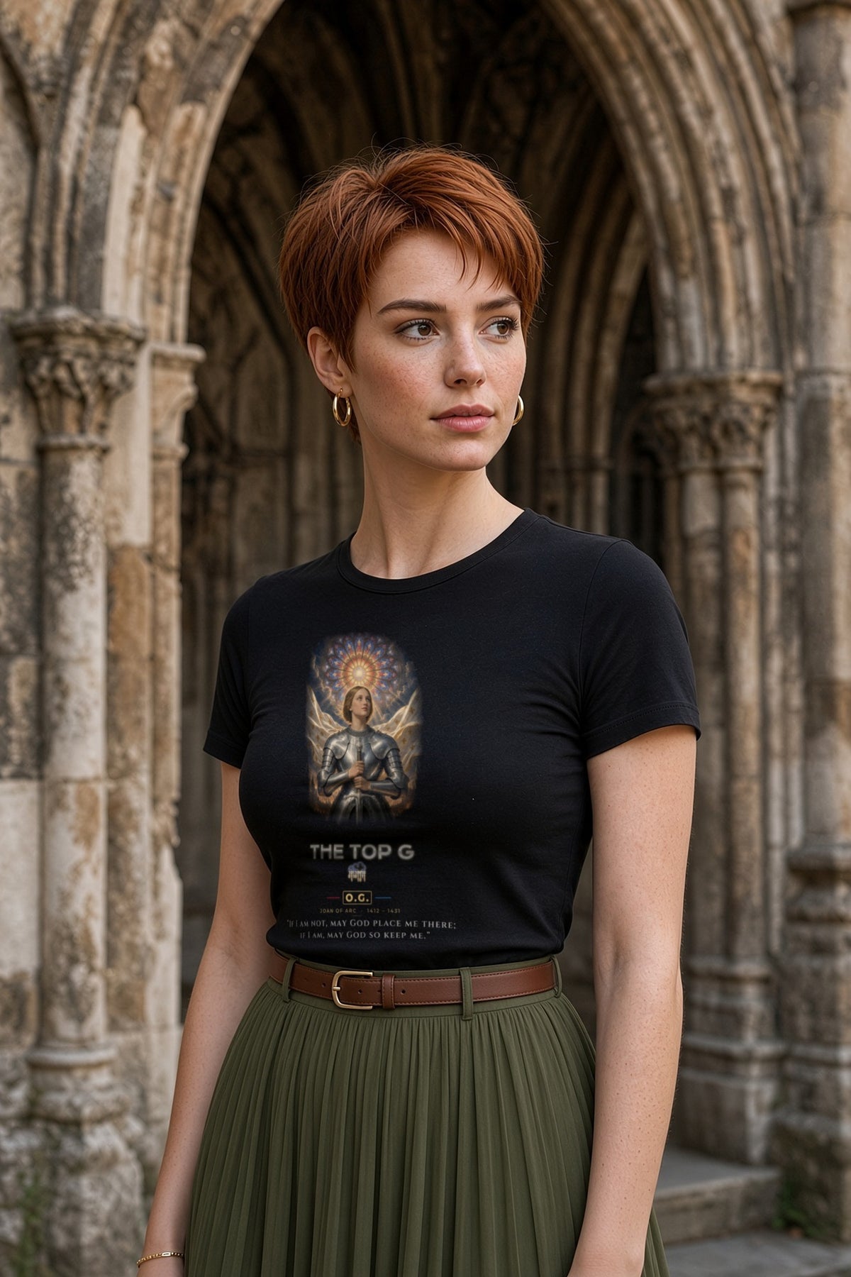 Joan of Arc Heaven's Banner O.G. Women's Tee by THE TOP G
