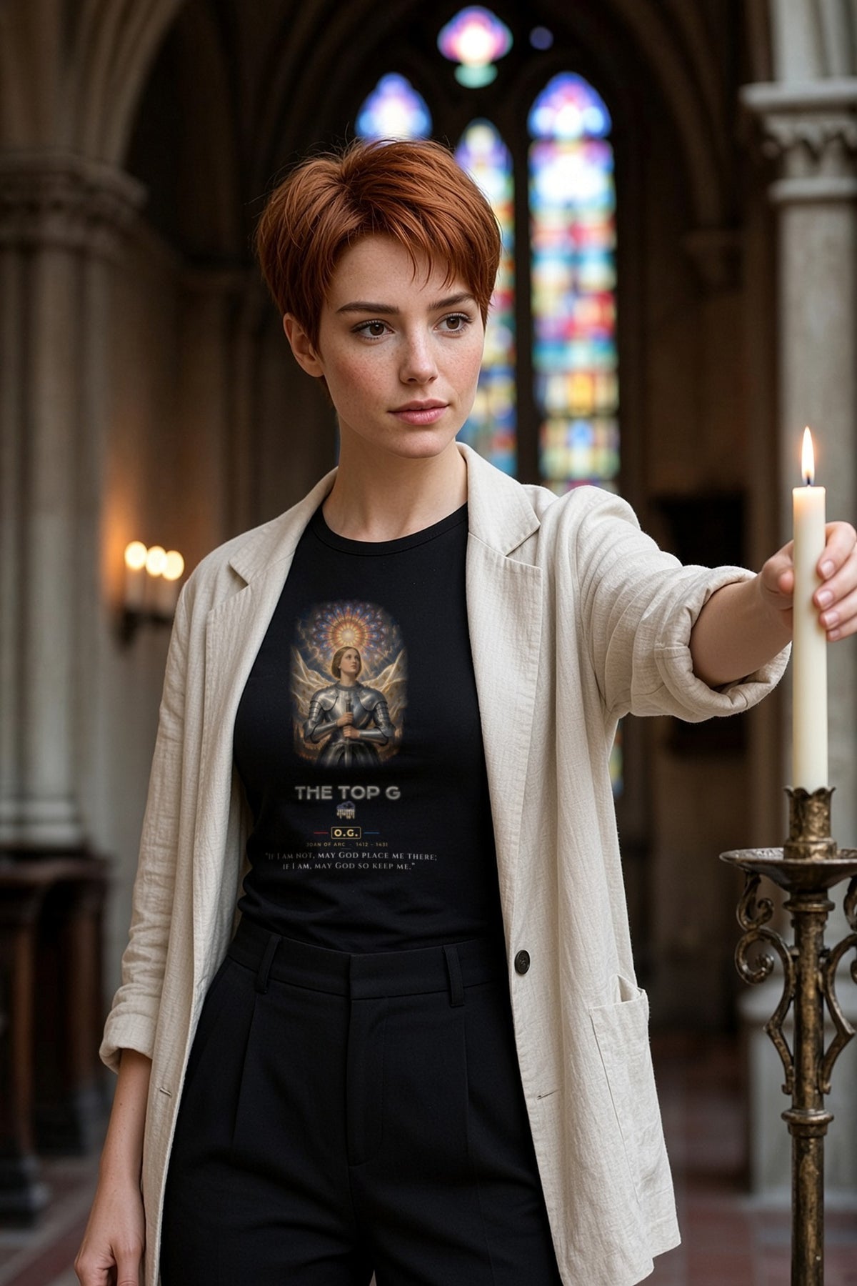 Joan of Arc Heaven's Banner O.G. Women's Tee by THE TOP G